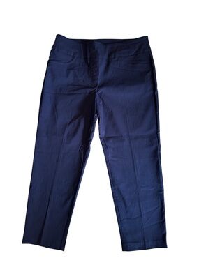 Ruby Rd. Navy Straight-Leg Pull-On Ankle Length Pants. Size 16P